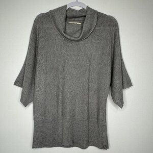 Phoebe & Lola Cashmere Sweater Size M Gray Turtleneck Cowl Neck